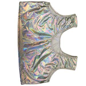 Summer Women Rave Festival Holographic Iridescent Green Mermaid Scale Tank